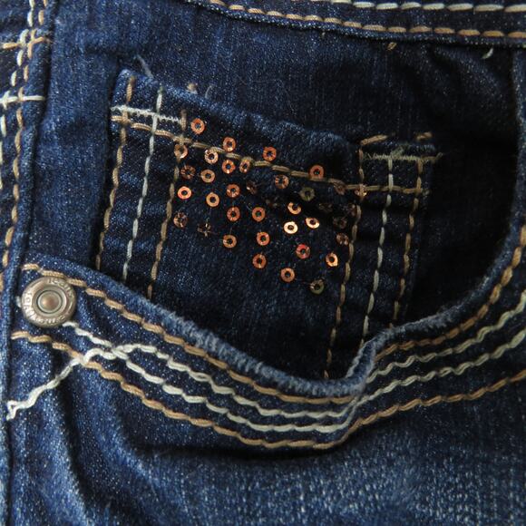 Amethyst Y2k Low Rise Flared Jeans Waist 30" Bling Sequin Rhinestone Jeans - Picture 7 of 9